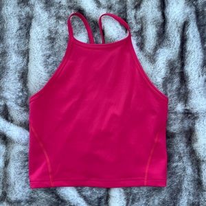 Lululemon Wunder Train High Neck Cross-Back Tank Cherry Mist